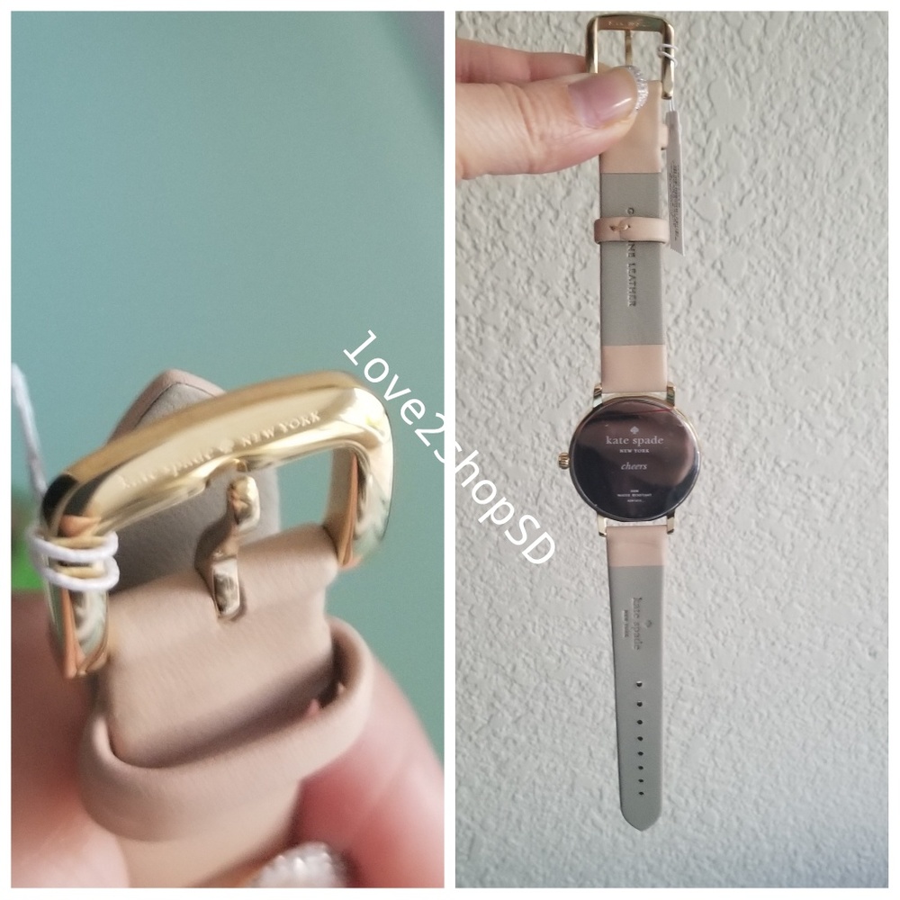 Kate Spade New Metro Leather Strap Watch Champagne at Midnight NWT - Picture 8 of 8